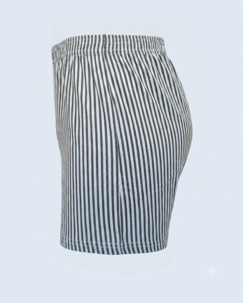 Navy Blue and White Vertical Stripe Loose Fit Boxer