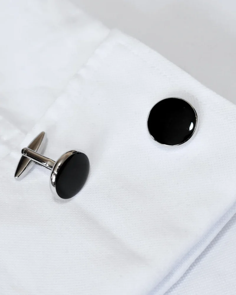 Silver and Circular Cufflinks