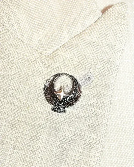 Silver Phoenix Rising Star Lapel Pin