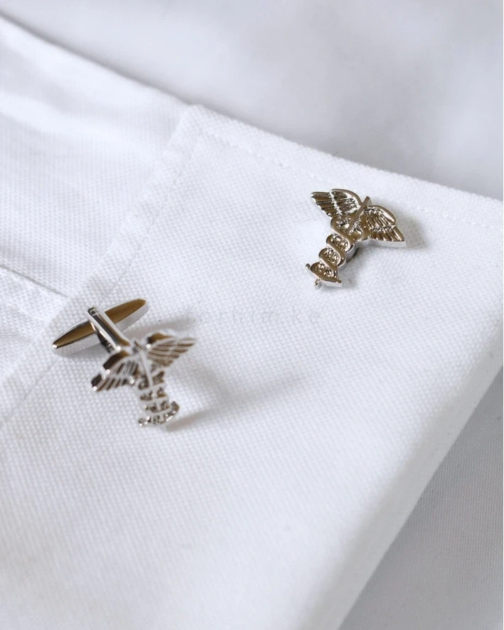 Medical Caduceus Symbol Cufflinks