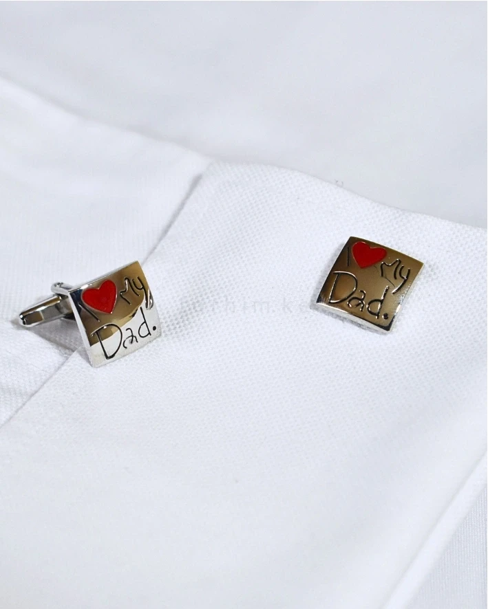 I Love My Dad Heart Cufflinks