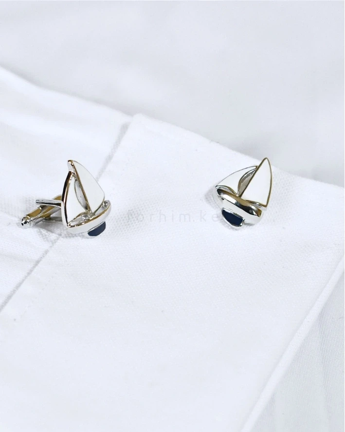 Nautical Silver Sailboat Cufflinks