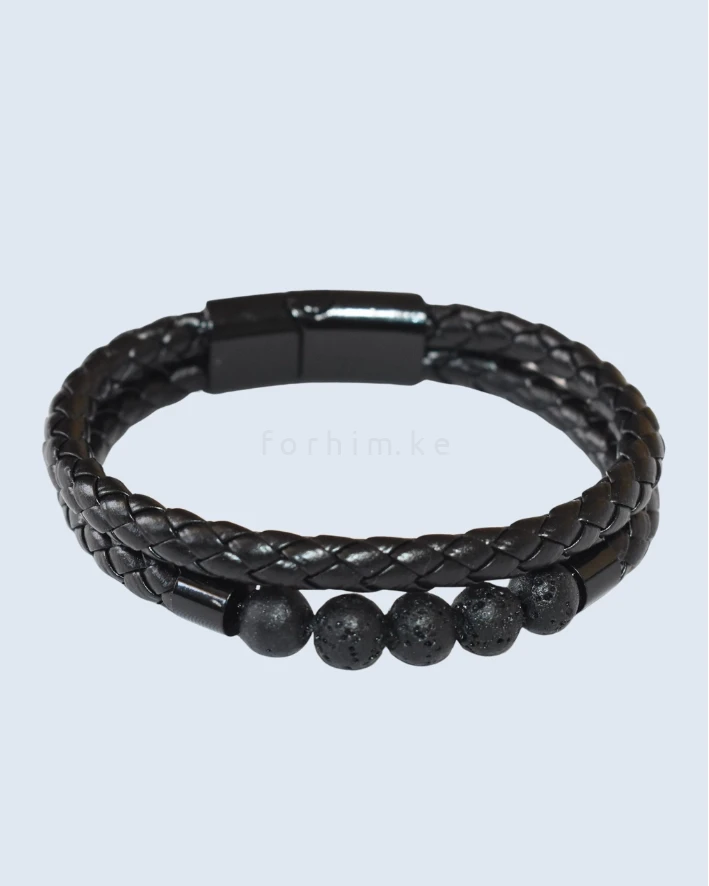 21cm Premium Men's Lava Stone Bracelet