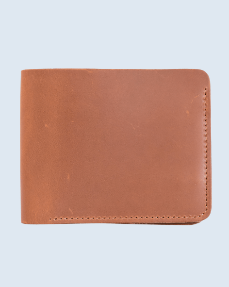 12cm x 9cm Brown Leather Wallet