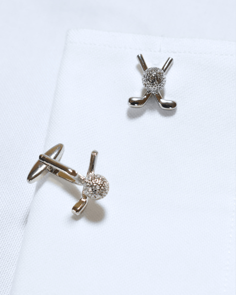 Silver Golf Club & Ball Cufflinks