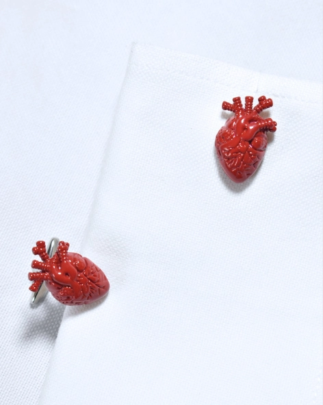 Anatomical Heart Red Cufflinks