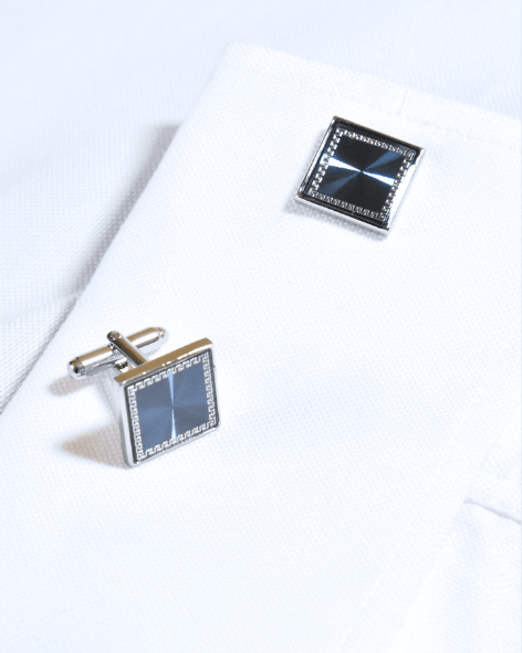 Square Greek-Key Pattern Cufflinks