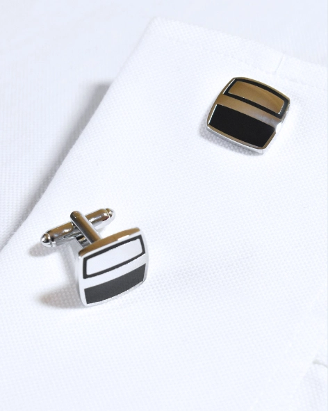 Dual-Tone Rectangular Cufflinks