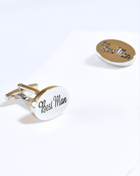 Polished Silver Best Man Cufflinks