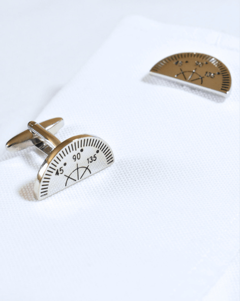 Silver Protractor Architect Cufflinks