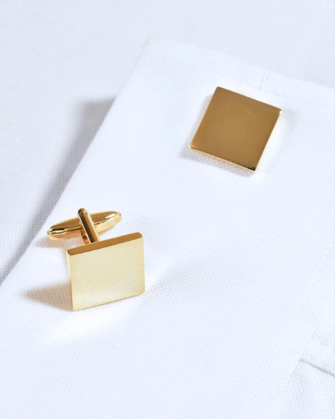Polished Gold Square Cufflinks