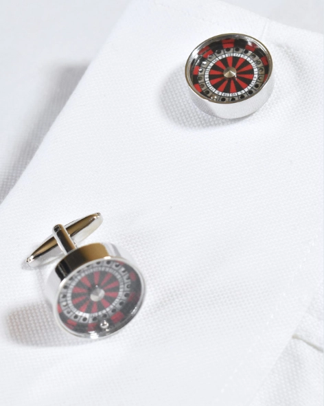 Silver Roulette Wheel Cufflinks