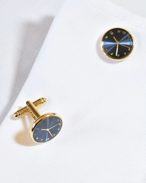 Midnight Blue Watch Face Cufflinks