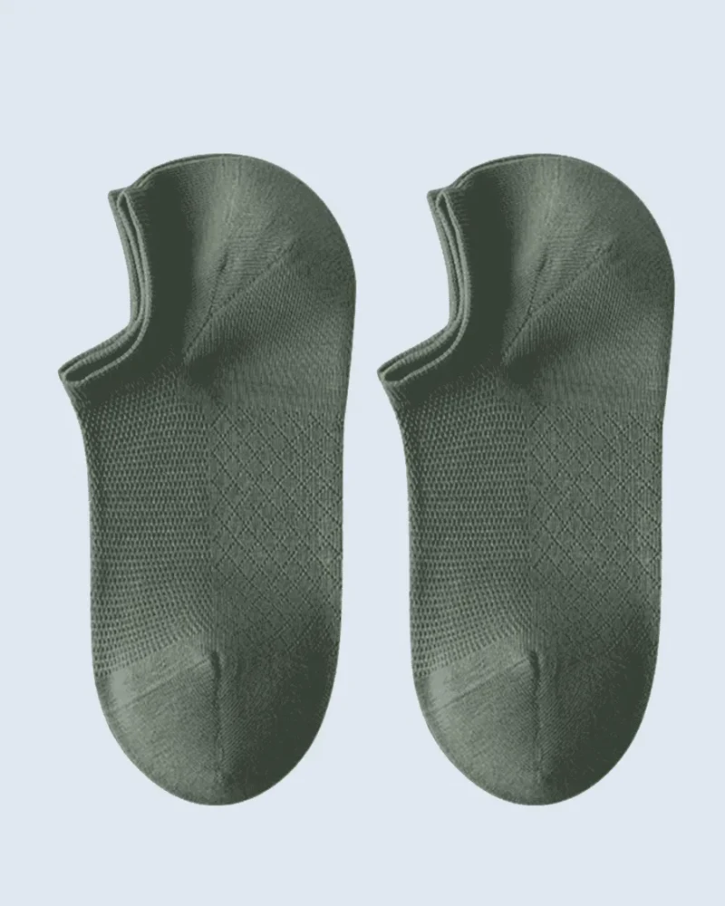 Olive Green No-Show Socks