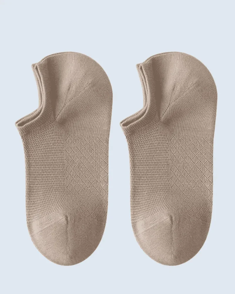 Beige No-Show Socks