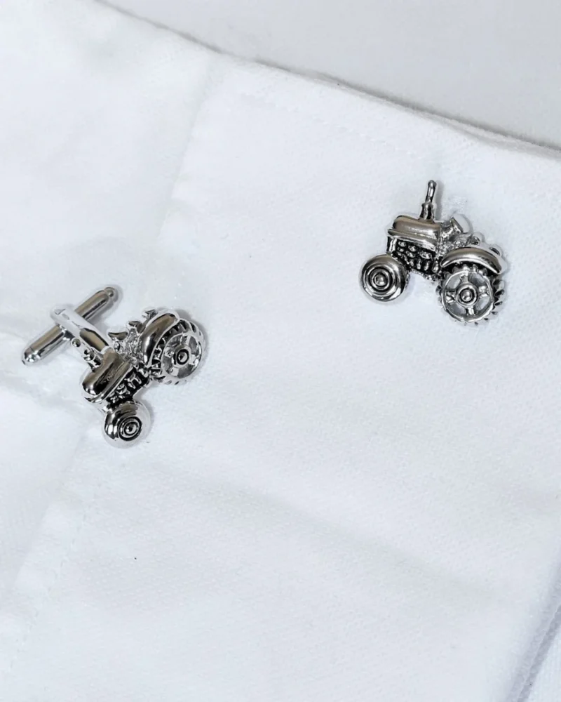 Silver Farm Tractor Cufflinks