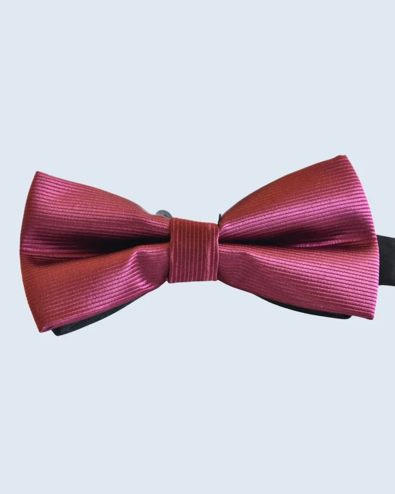 Magenta Ribbed Woven Bow Tie
