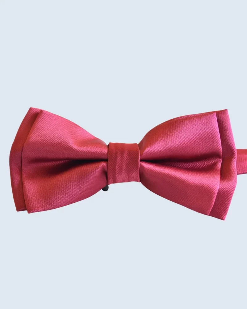 Crimson Red Twill Woven Bow Tie