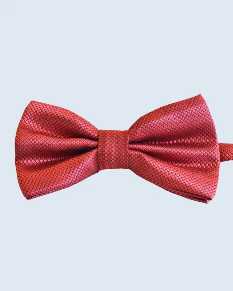 Ruby Red & Charcoal Micro-Diamond Woven Bow Tie