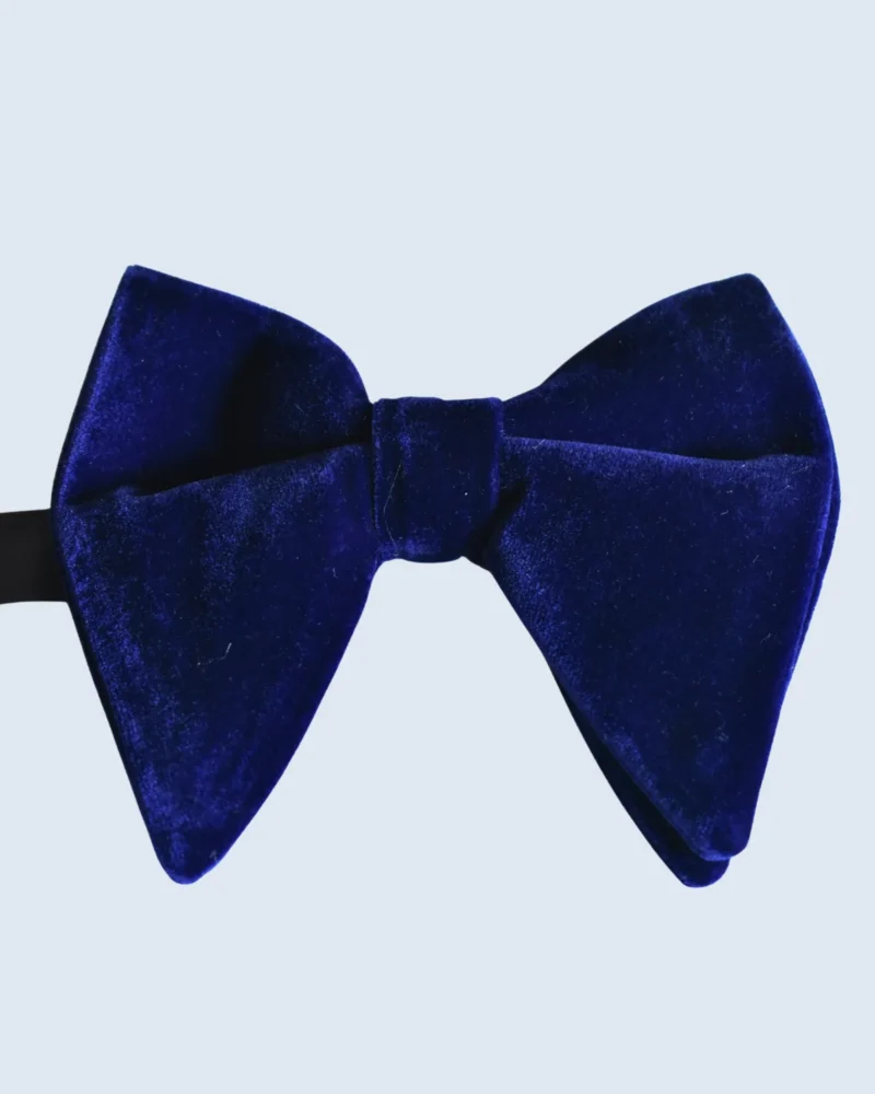 Royal Blue Velvet Diamond Tip Bow Tie