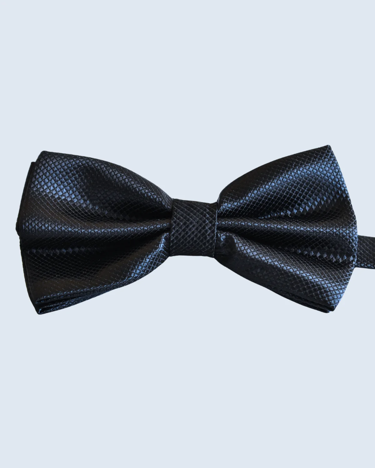 Black Textured Micro-Grid Bow Tie