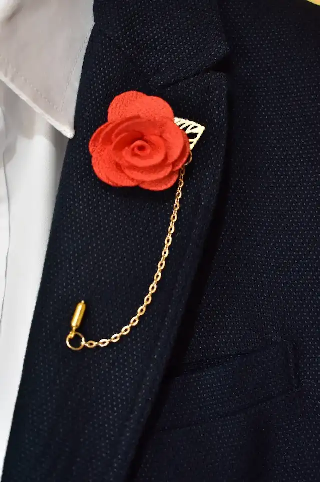Red Rose Lapel Pin