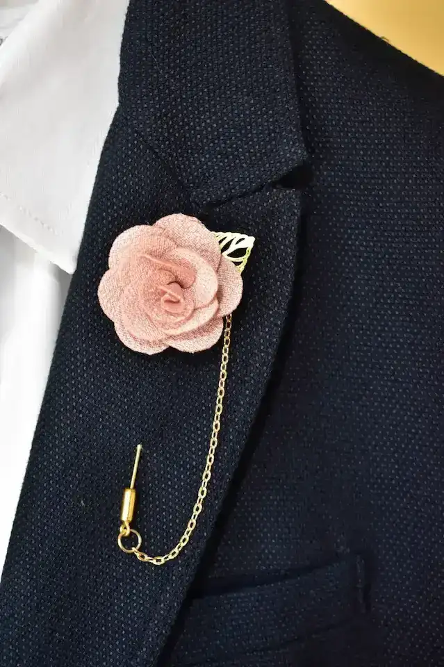 Pink Rose Flower Lapel Pin