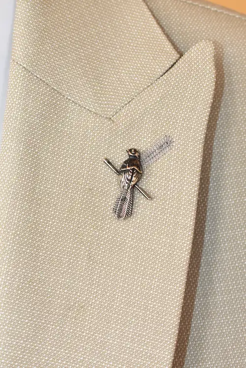 Bird Twig Lapel Pin