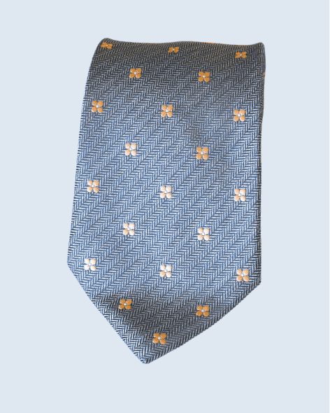 Classy Blue & Flower Prints Tie