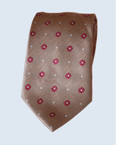 Tan Floral Medallion Tie