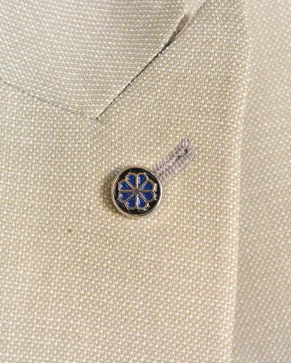 Silver and Blue Enamel Floral Lapel Pin | ForHim.ke