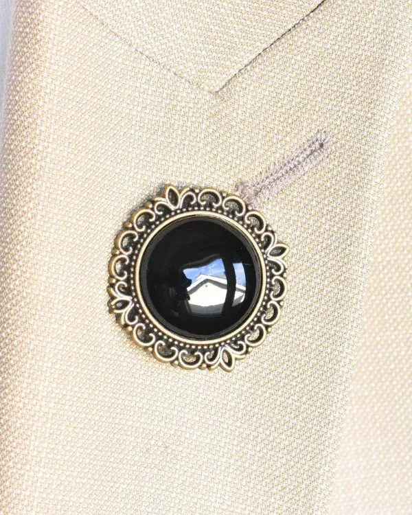 Antique Bronze Filigree Stone Lapel Pin | ForHim.ke