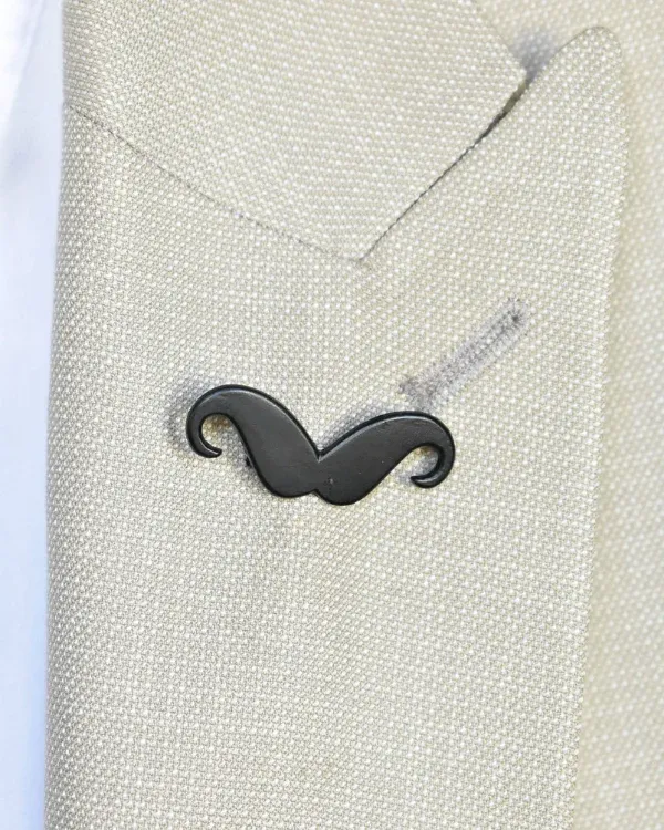 Mustache Lapel Pin | Gold & Black Options | ForHim.ke