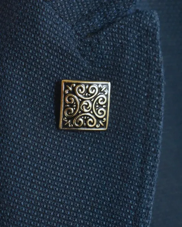 Square Filigree Lapel Pin | Bronze & Silver Options | ForHim.ke