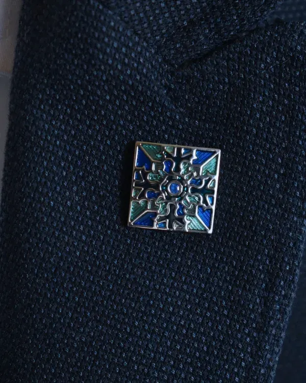Square Mosaic Enamel Lapel Pin | ForHim.ke