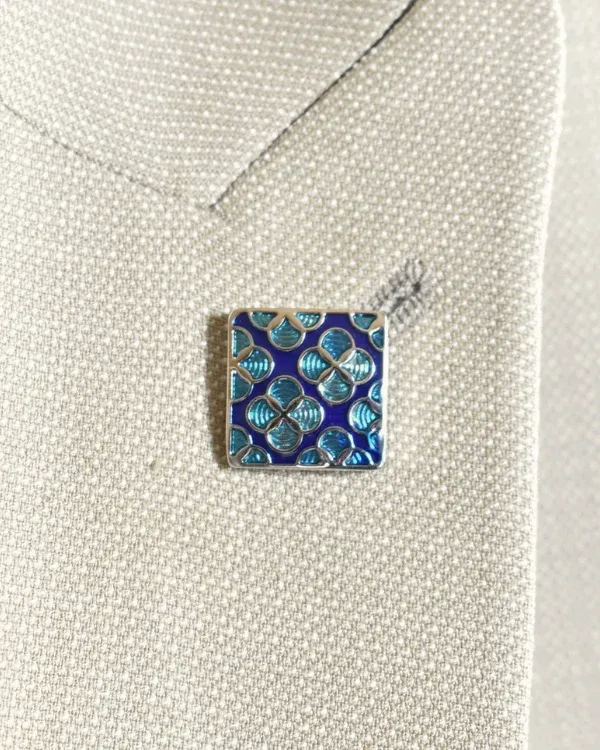 Square Floral Enamel Lapel Pin | ForHim.ke