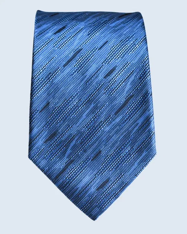 Blue Abstract Textured Formal Necktie