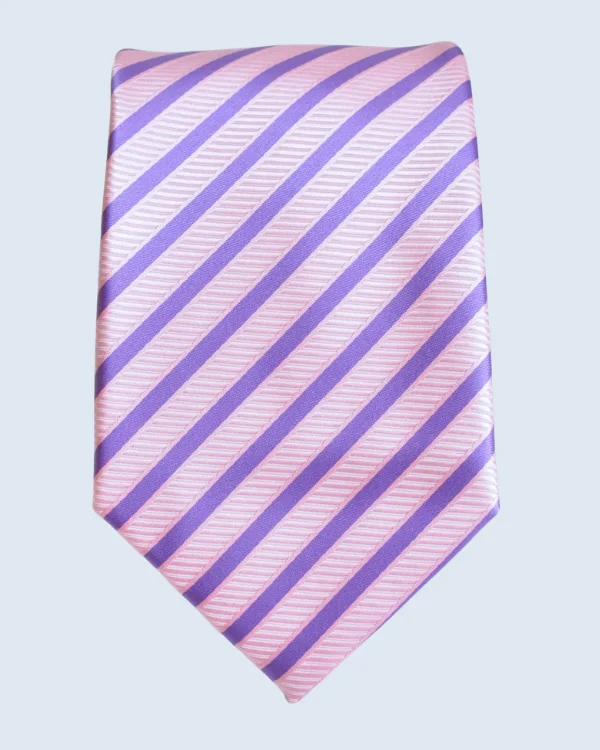 Pink and Purple Striped Formal Necktie
