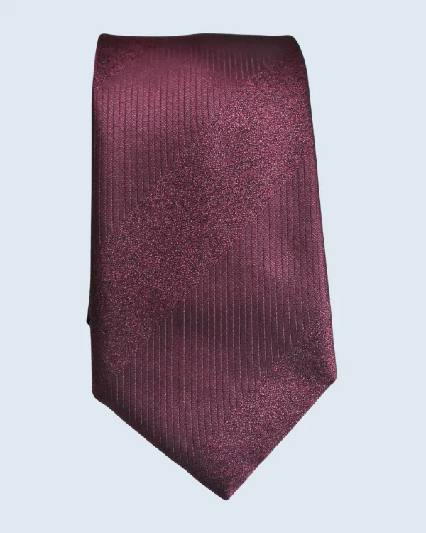 Burgundy Striped Formal Necktie