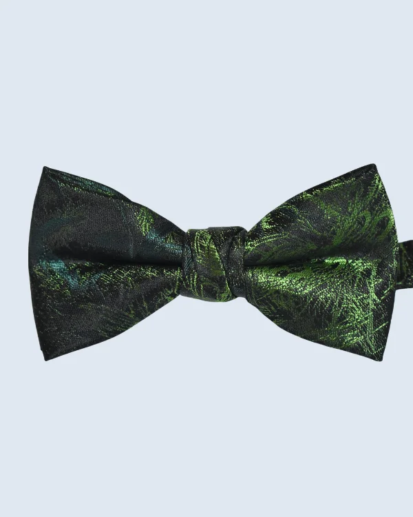 Green & Black Jacquard Silk Bow Tie | ForHim.ke