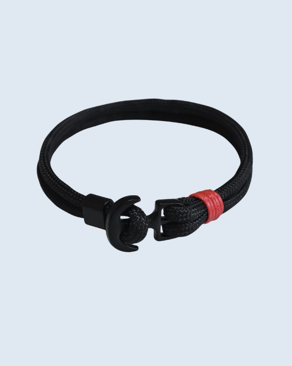 Black Cord Anchor Bracelet | ForHim.ke