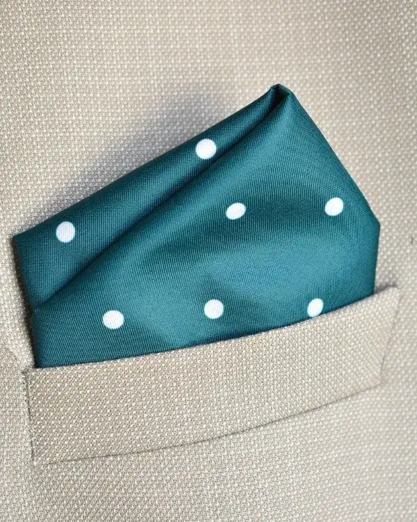 Green Polka Dot Pocket Square | ForHim.ke