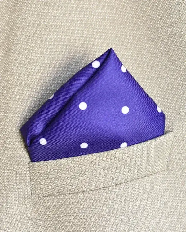 Purple Polka Dot Pocket Square | ForHim.ke