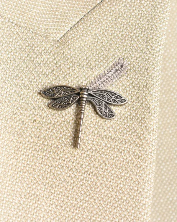 Antique Silver Dragonfly Lapel Pin | ForHim.ke