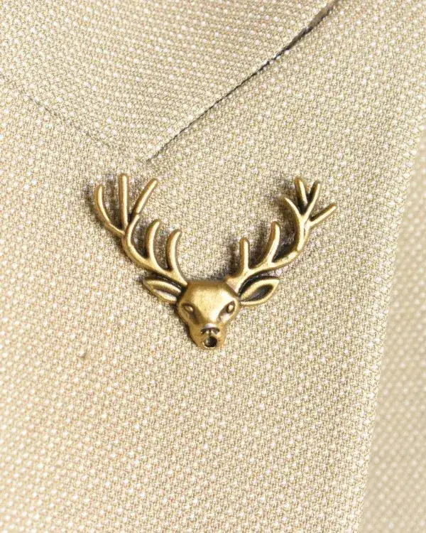 Antique Bronze Deer Head Lapel Pin | ForHim.ke