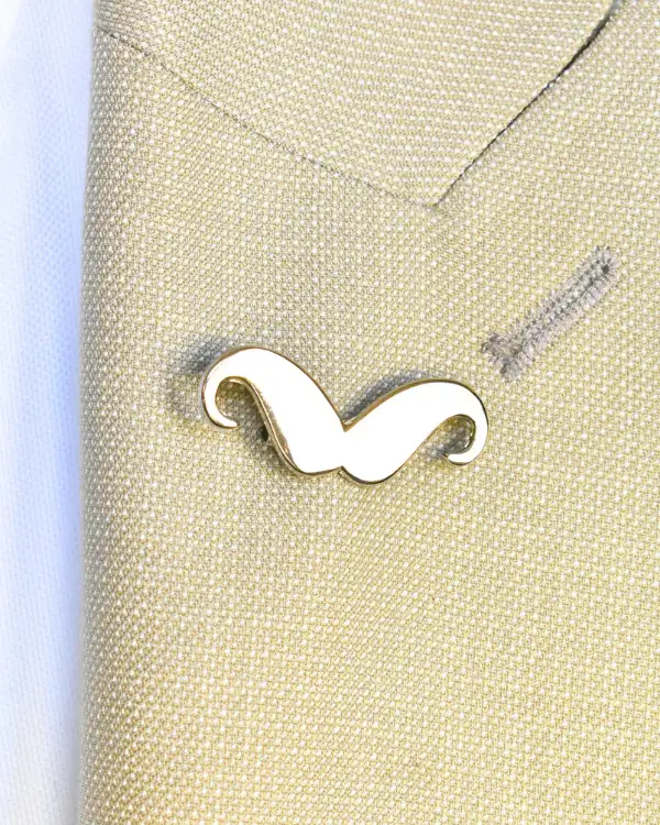 Mustache Lapel Pin | Gold & Black Options | ForHim.ke