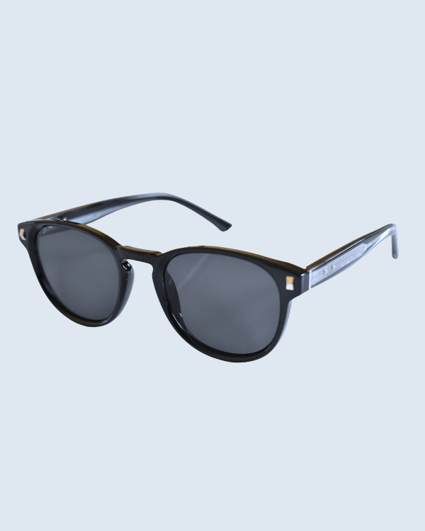 Black Round Black Polarized Lens Sunglasses