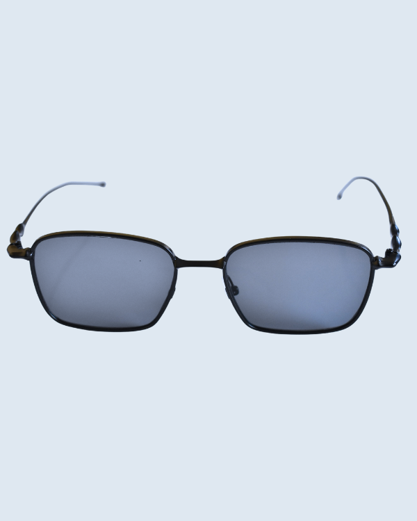 Black Rectangular Grey Polarized Lens Sunglasses