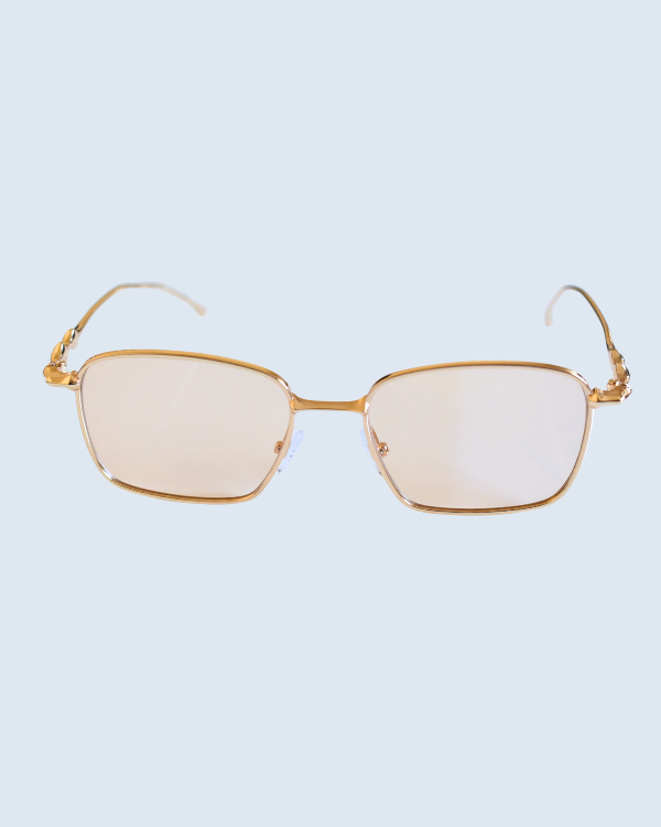 Gold Rectangular Brown Polarized Lens Sunglasses