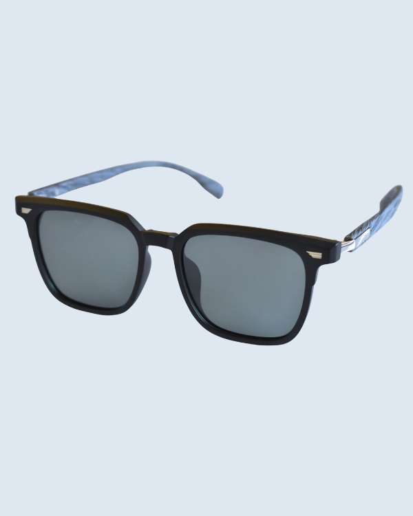 Black Square Grey Polarized Lens Sunglasses